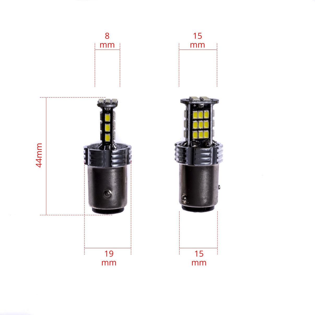 LED-lampa för bil – P21/4W – BAZ15d – 6000K – 30 LED – SMD 3020 – 2-pack