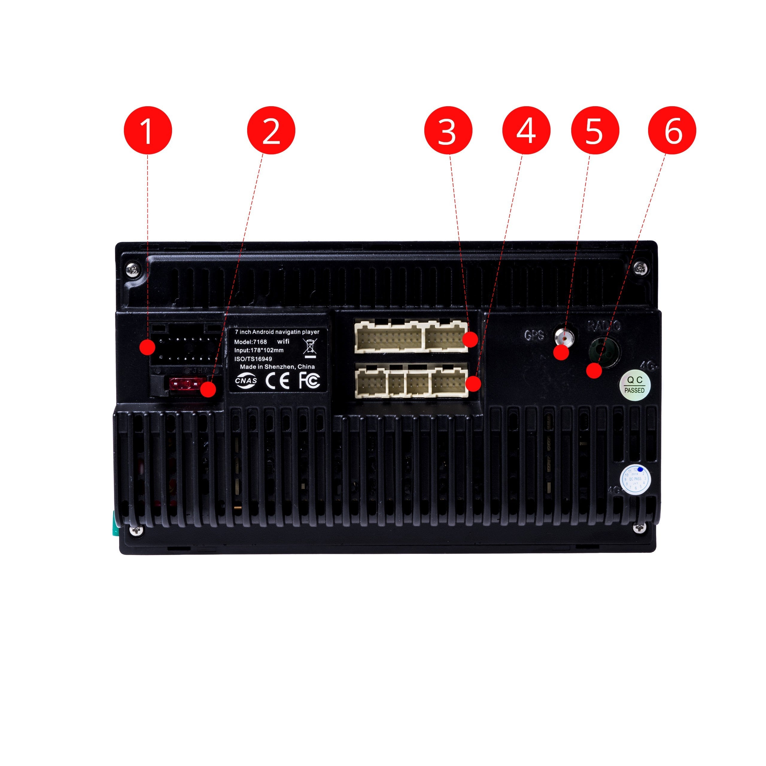 2-DIN-bilstereo – Svart – 45 W – 9V - 16V – 180 mm