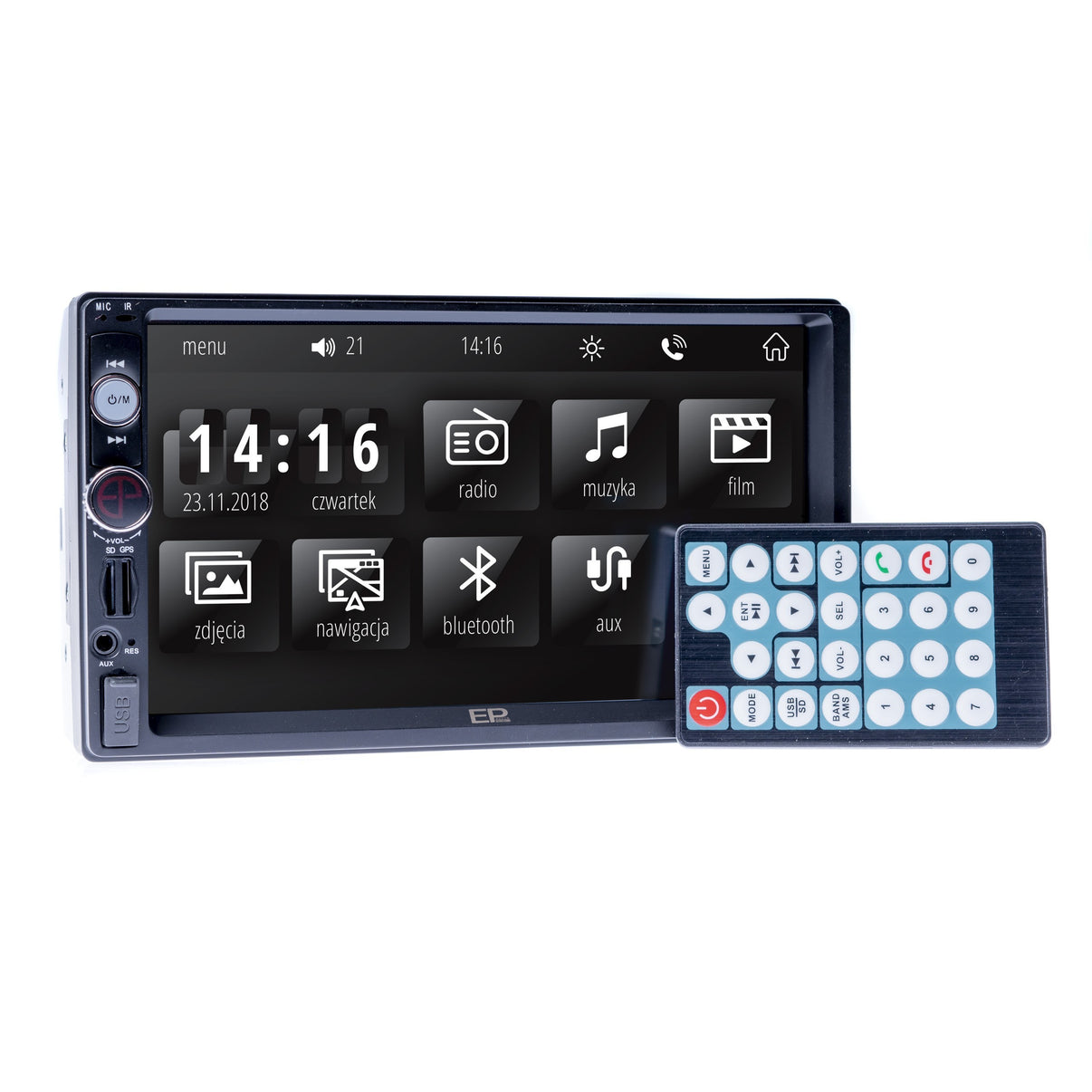 2-DIN-bilstereo – Svart – 9V - 16V