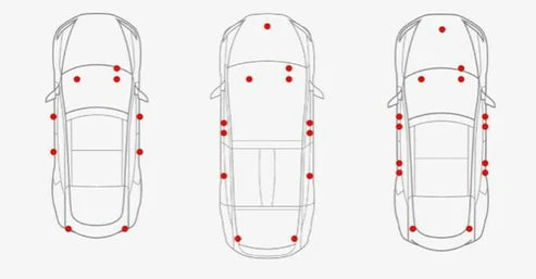 extra vy som visar funktioner på Tesla led lampor lila 2 – Pack – TESLA