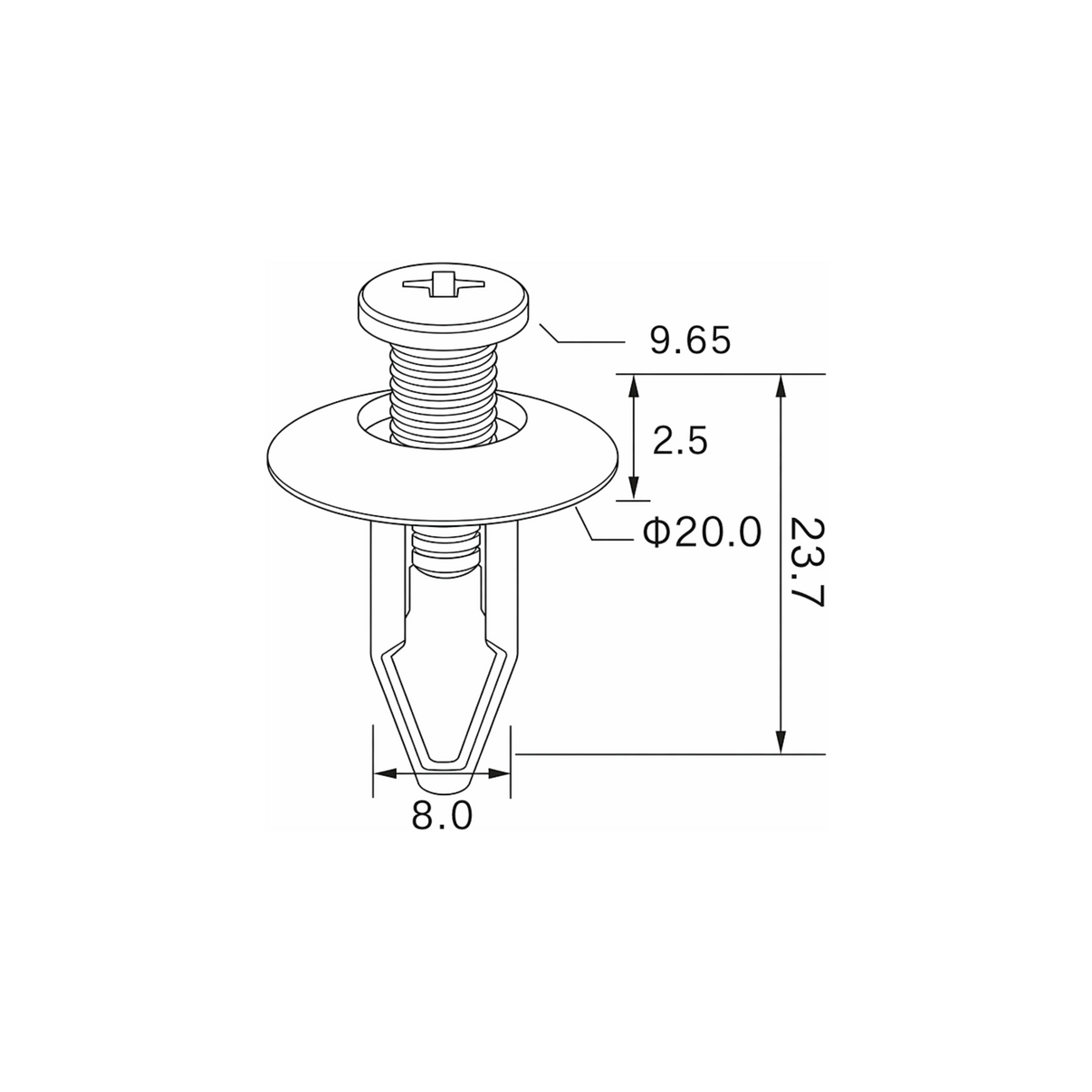Fästclips Mitsubishi Galant VIII/Lancer V m.fl. – 10-pack