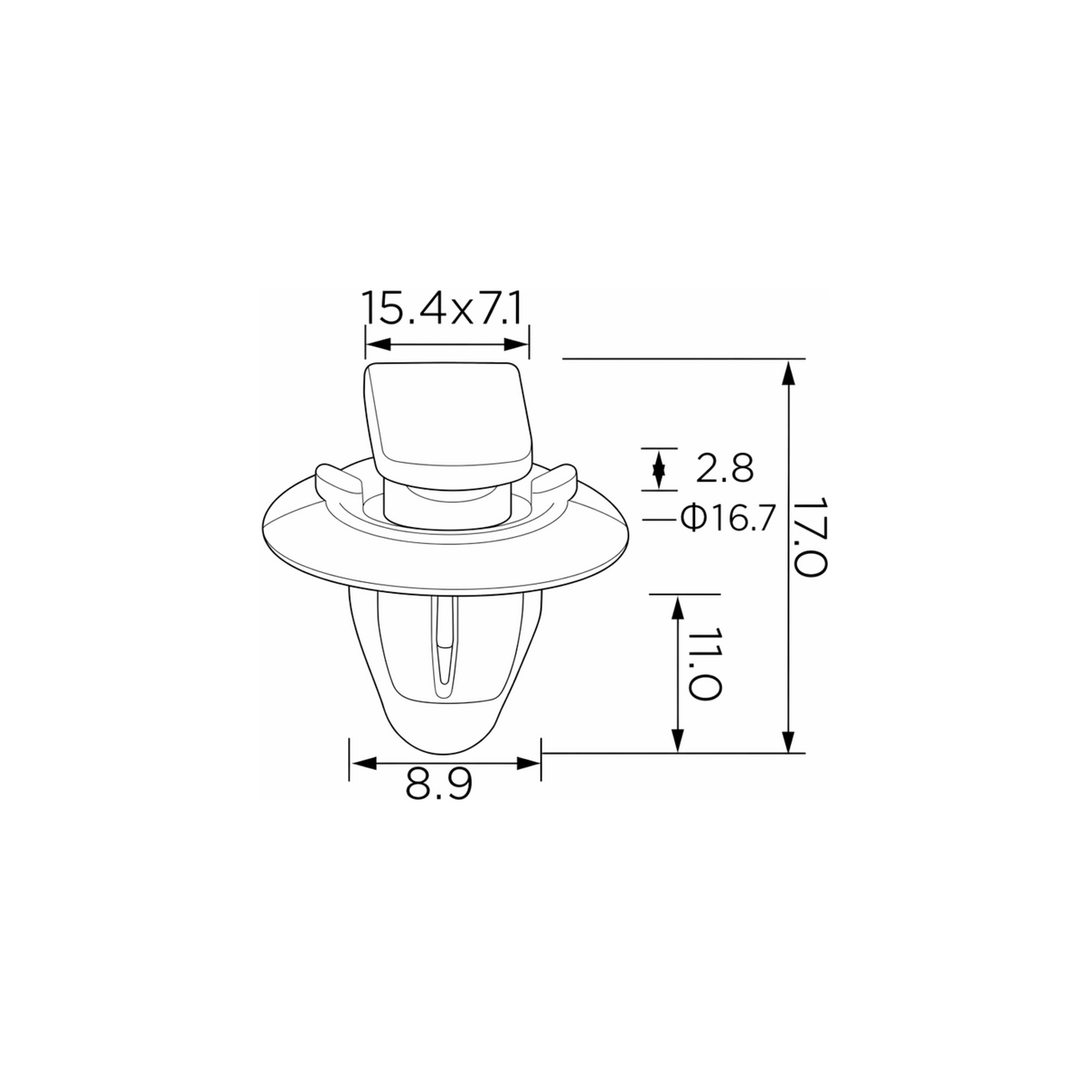 Fästclips – 10-pack – Svart