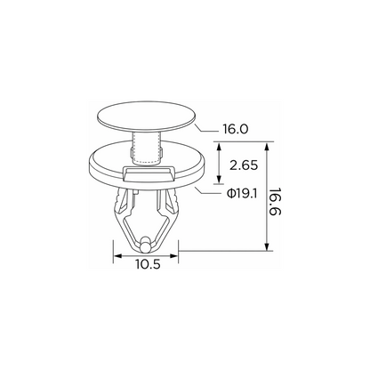 Fästclips Chevrolet Corvette Coupé/Corvette m.fl. – 10-pack
