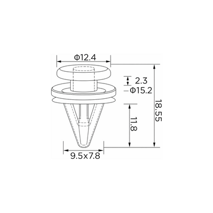 Fästclips Opel Movano A/Peugeot 206 m.fl. – 10-pack