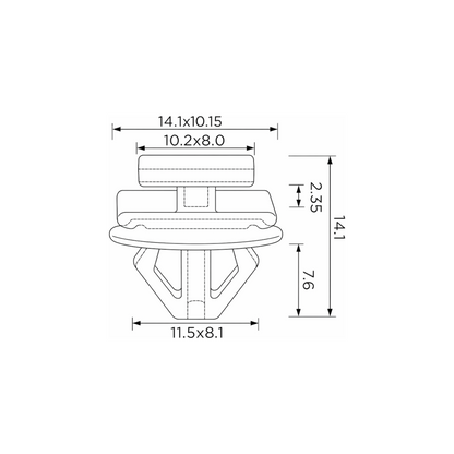 Fästclips Peugeot 106 II/206 CC m.fl. – 10-pack