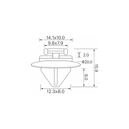 Fästclips Fiat 500L/500X m.fl. – 10-pack