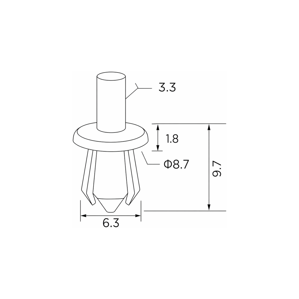 Fästclips – 10-pack – Stift