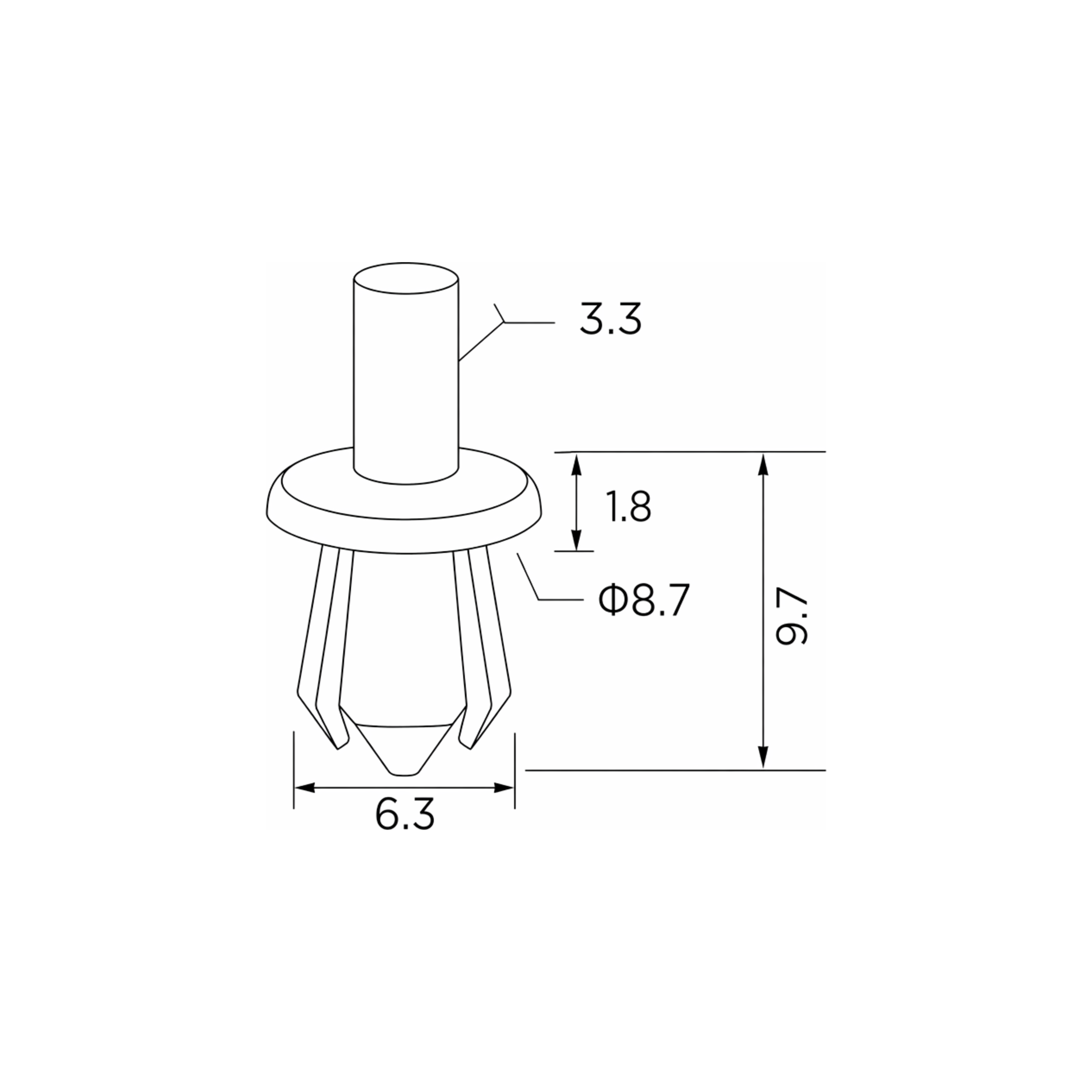 Fästclips – 10-pack – Stift