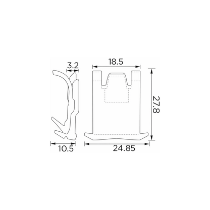Fästclips Hyundai Accent I/Accent m.fl. – 10-pack – Svart