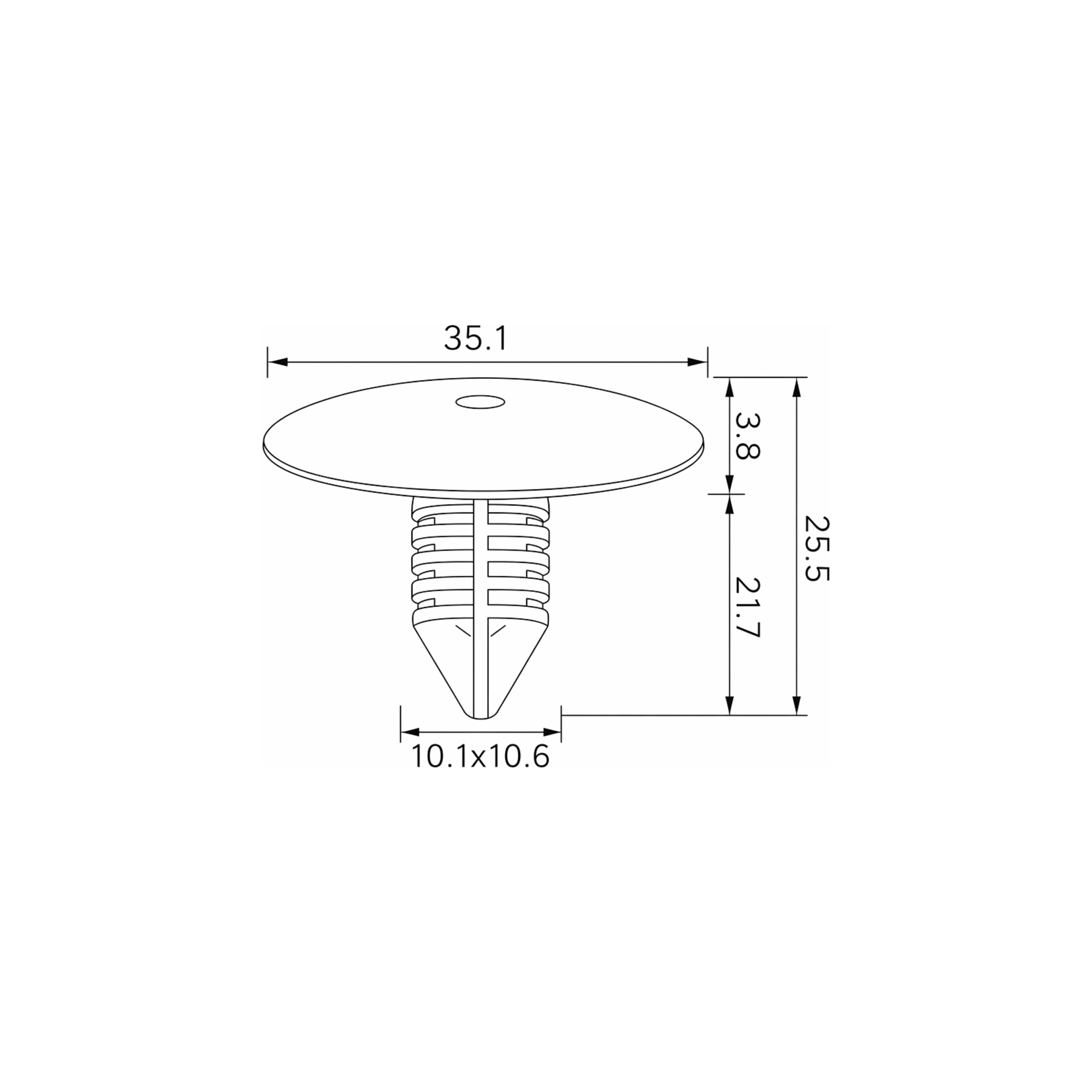Fästclips Dacia Dokker/Duster m.fl. – 10-pack – Stift