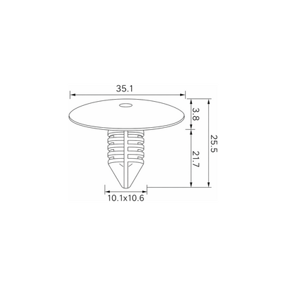 Fästclips Dacia Dokker/Duster m.fl. – 10-pack – Stift