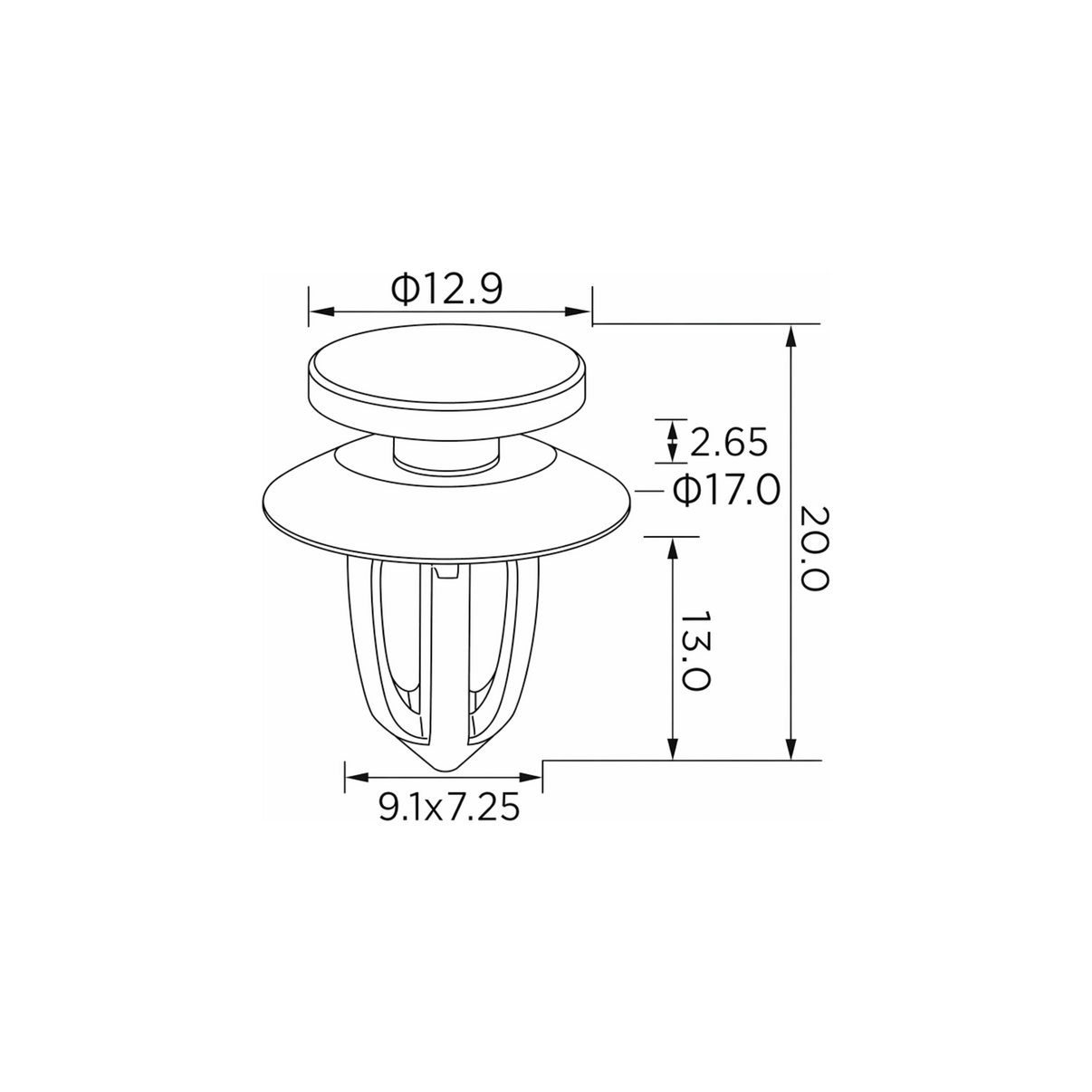 Fästclips Opel Adam/Astra J Sports m.fl.