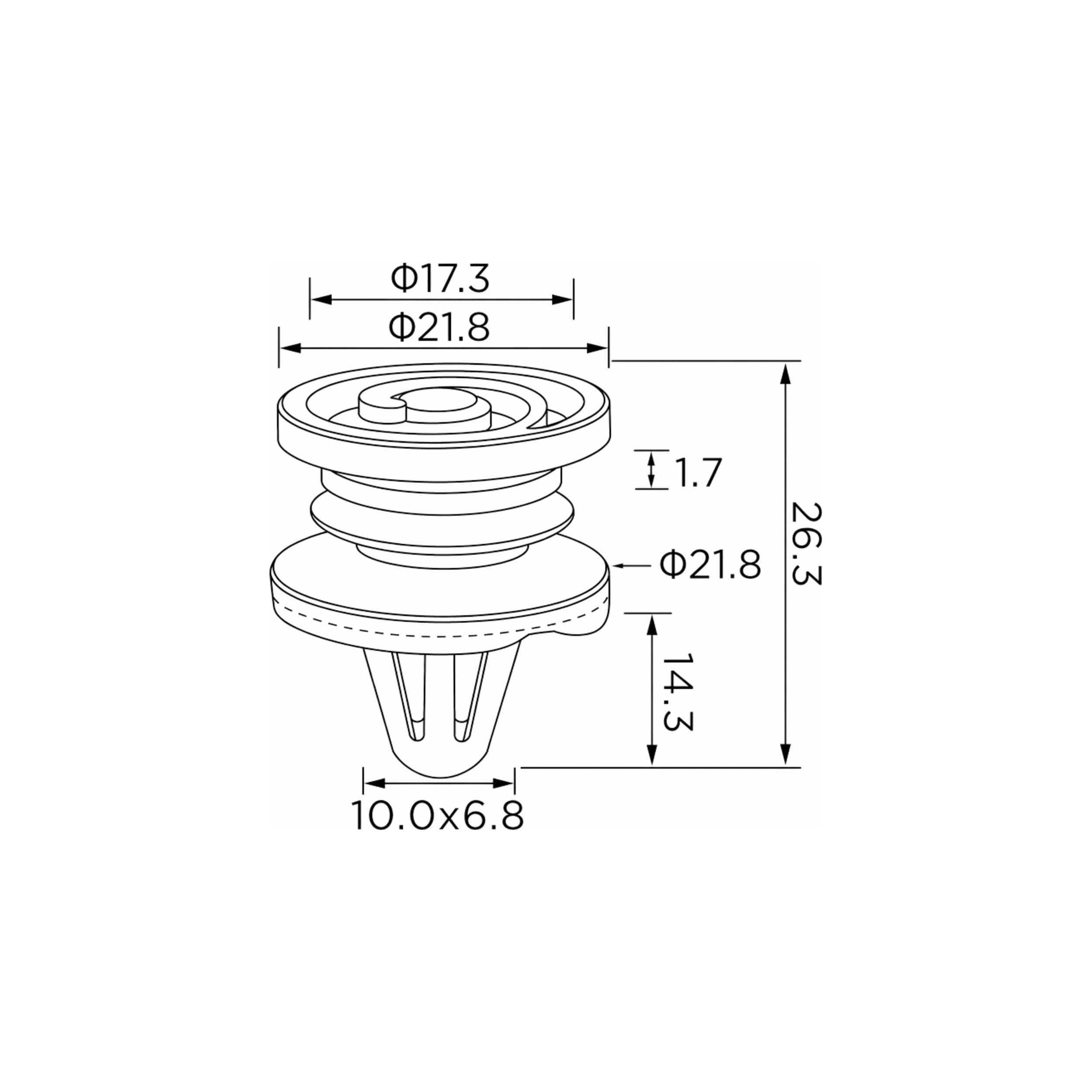 Fästclips VW Fox – 10-pack