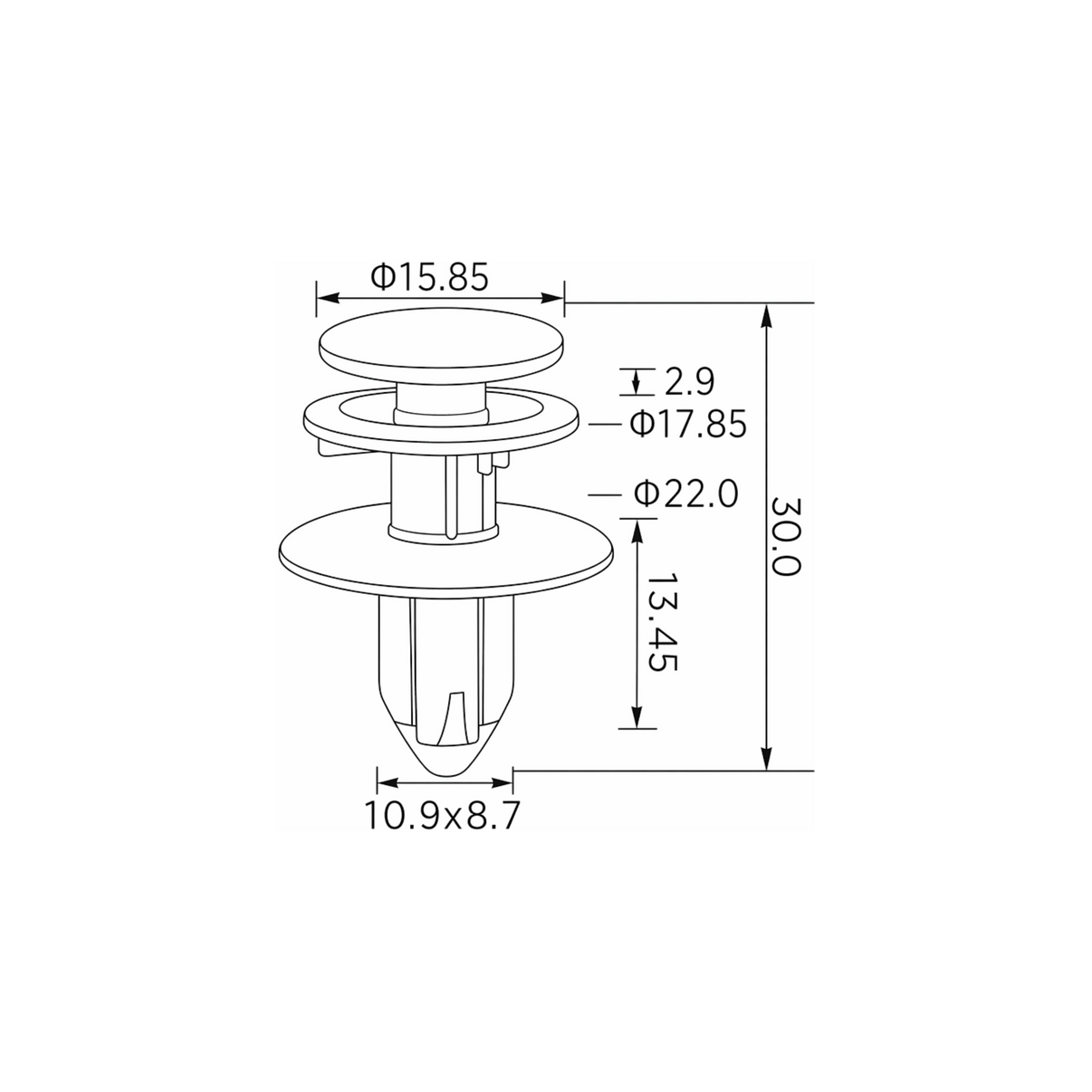 Fästclips Chrysler Pt Cruiser/Pt Cruiser Combi m.fl.