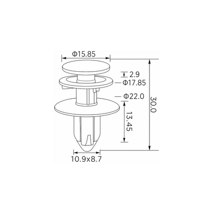 Fästclips Chrysler Pt Cruiser/Pt Cruiser Combi m.fl.