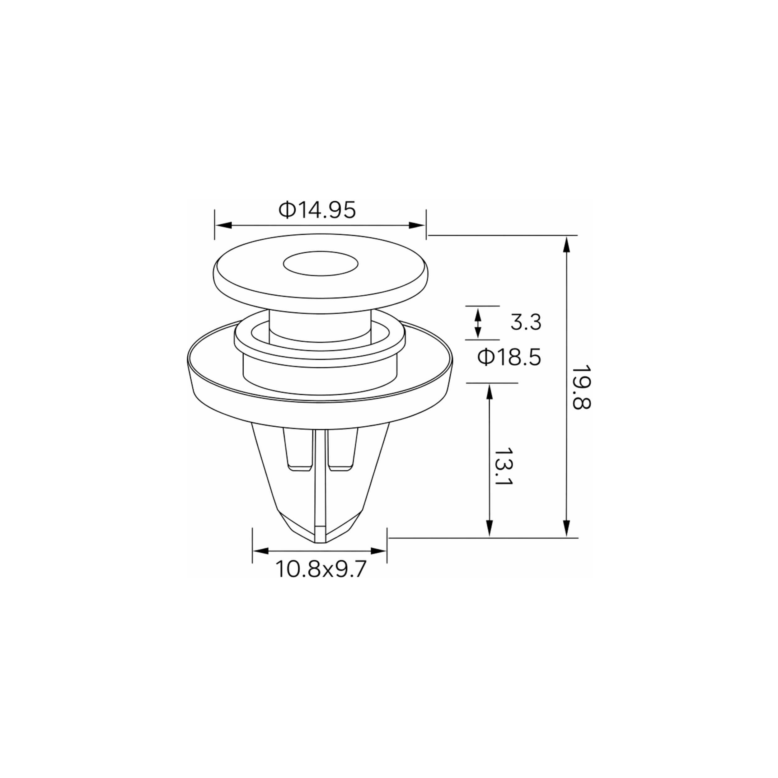 Fästclips Mazda 3/CX-3 m.fl.