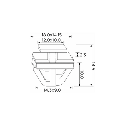Fästclips Hyundai Accent II/H100 m.fl.