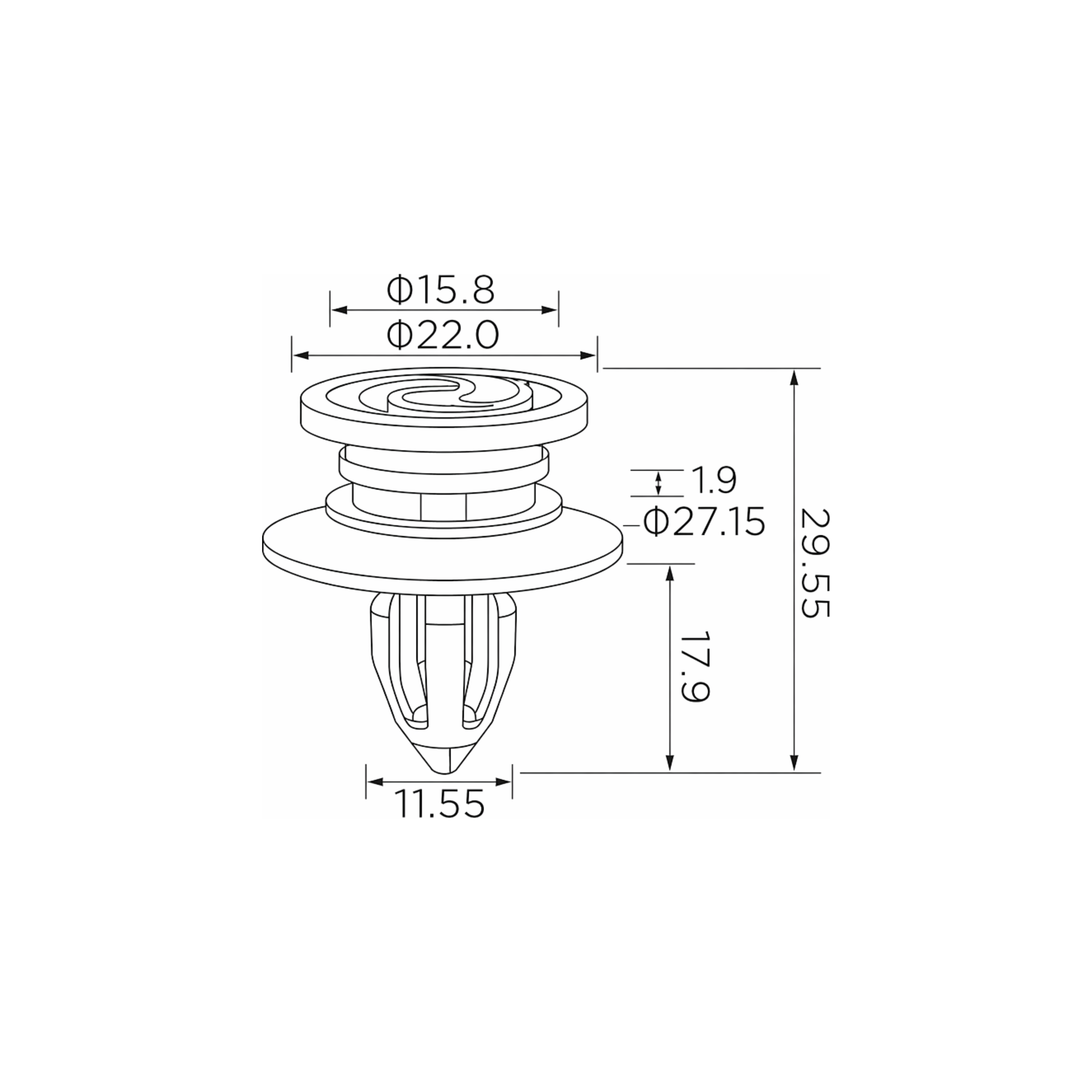 Fästclips Audi A3/A4 B6 m.fl.