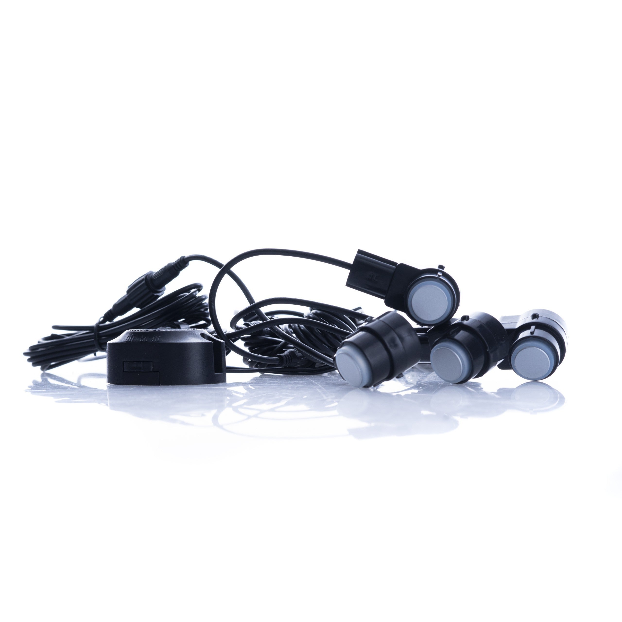 Parkeringssensor med summer – Silver – ultraljudssensor – 4 sensorer – 4x 2,5 m