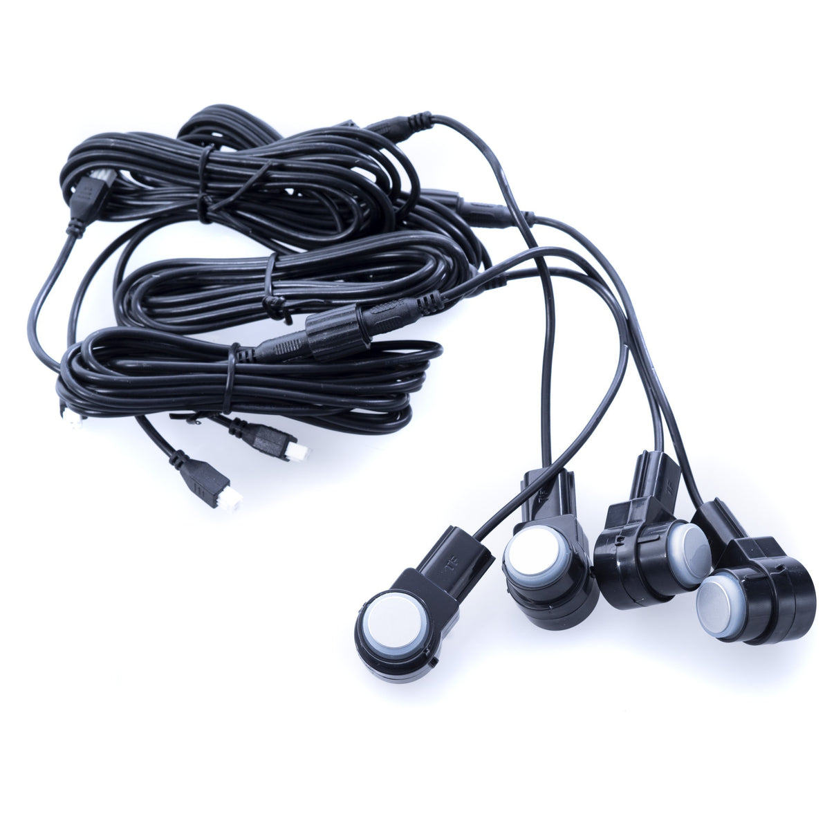 Parkeringssensor med summer – Silver – ultraljudssensor – 4 sensorer – 4x 2,5 m