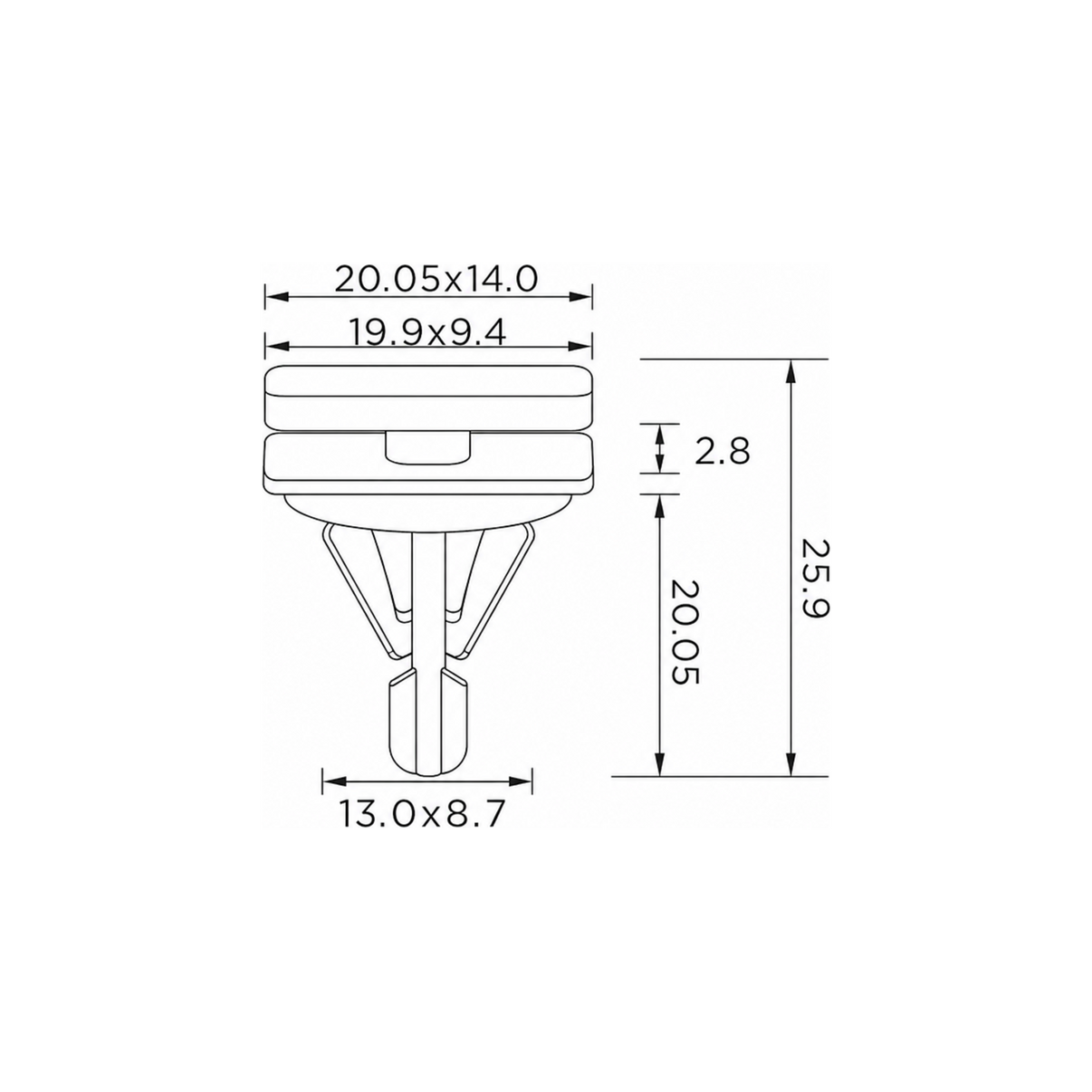 Fästclips Chevrolet Silverado 2500 Hd Crew/Silverado 1500 Crew m.fl. – 10-pack