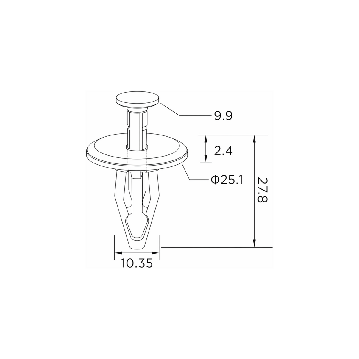 Fästclips Chevrolet Corvette Coupé/Silverado 1500 m.fl. – 10-pack