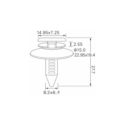 Fästclips Chevrolet Silverado 1500/Silverado 1500 Crew m.fl. – 10-pack
