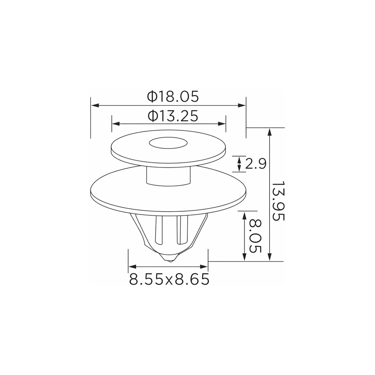 Fästclips Mitsubishi Lancer VIII/Outlander II m.fl. – 10-pack
