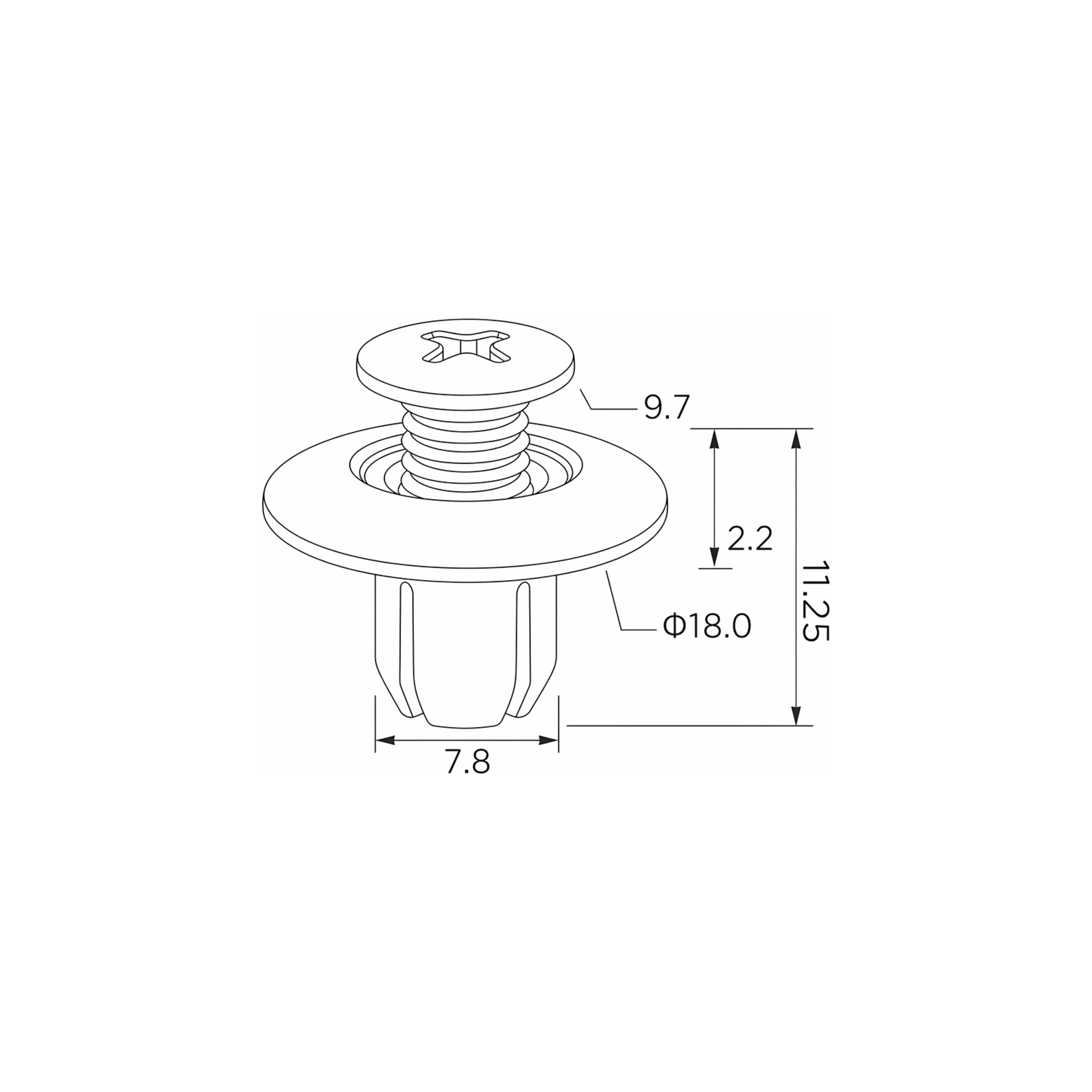 Fästclips Mazda 626 IV/2 m.fl. – 10-pack