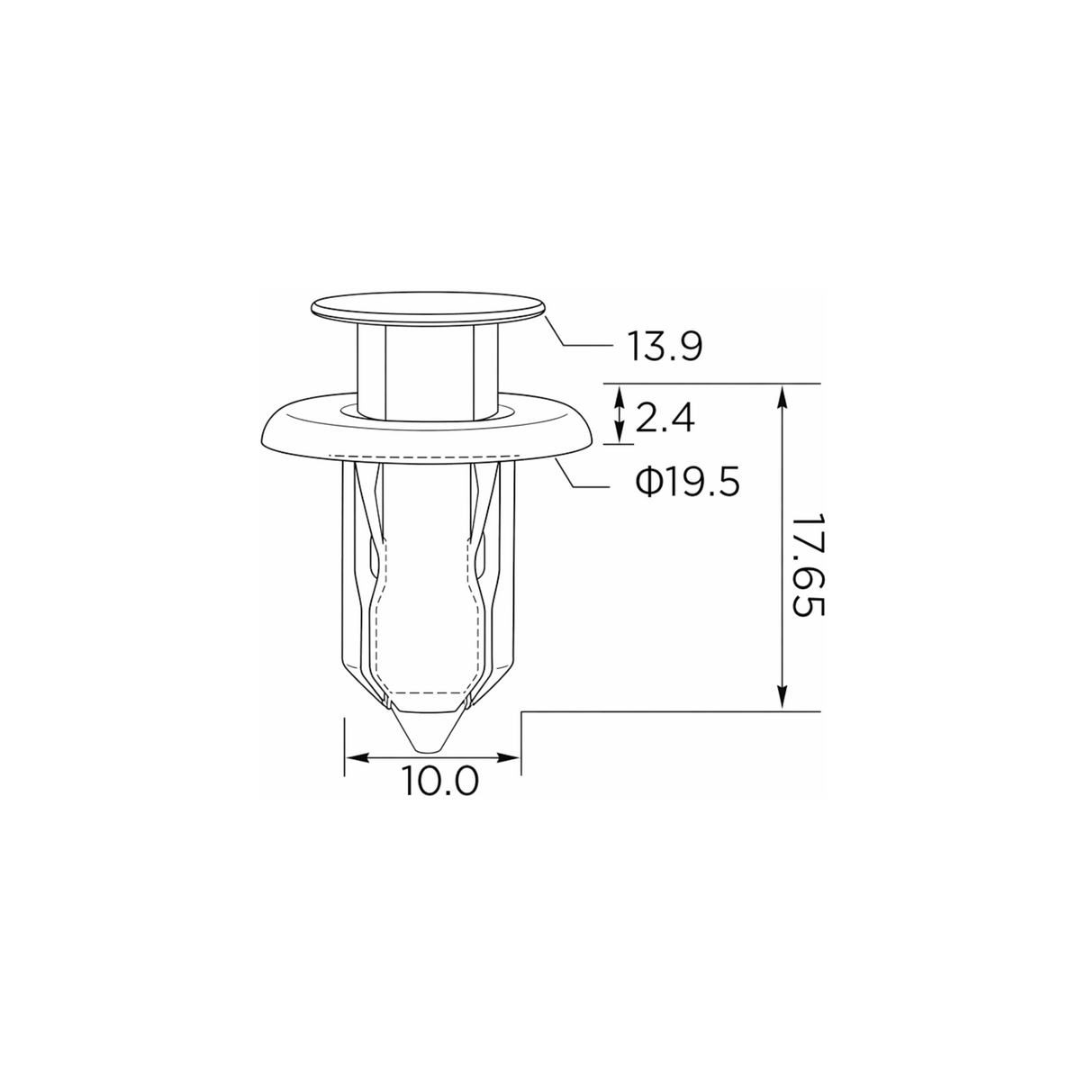 Fästclips Mazda 121 II/2 m.fl. – 10-pack