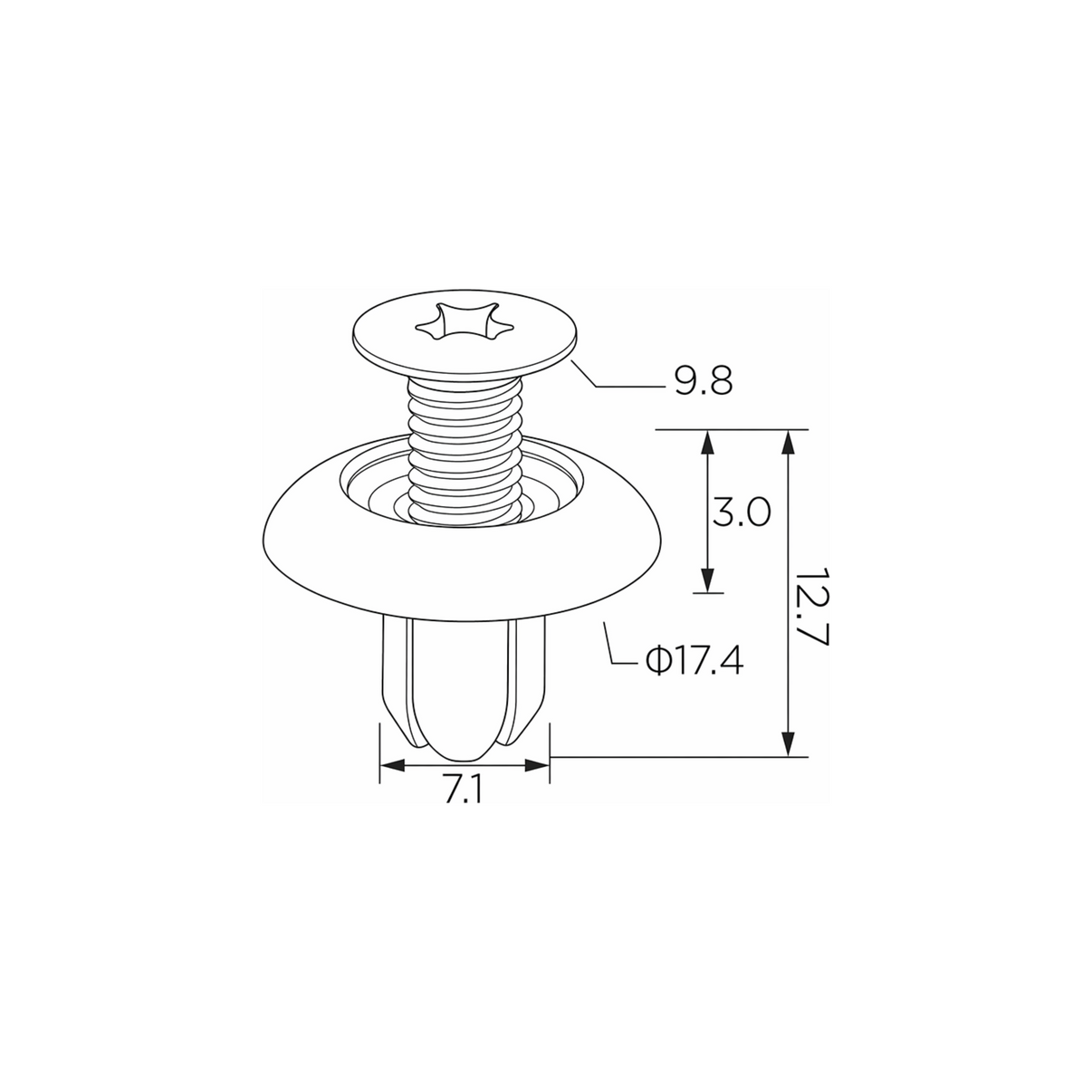 Fästclips Mitsubishi Carisma/Colt V m.fl. – 10-pack