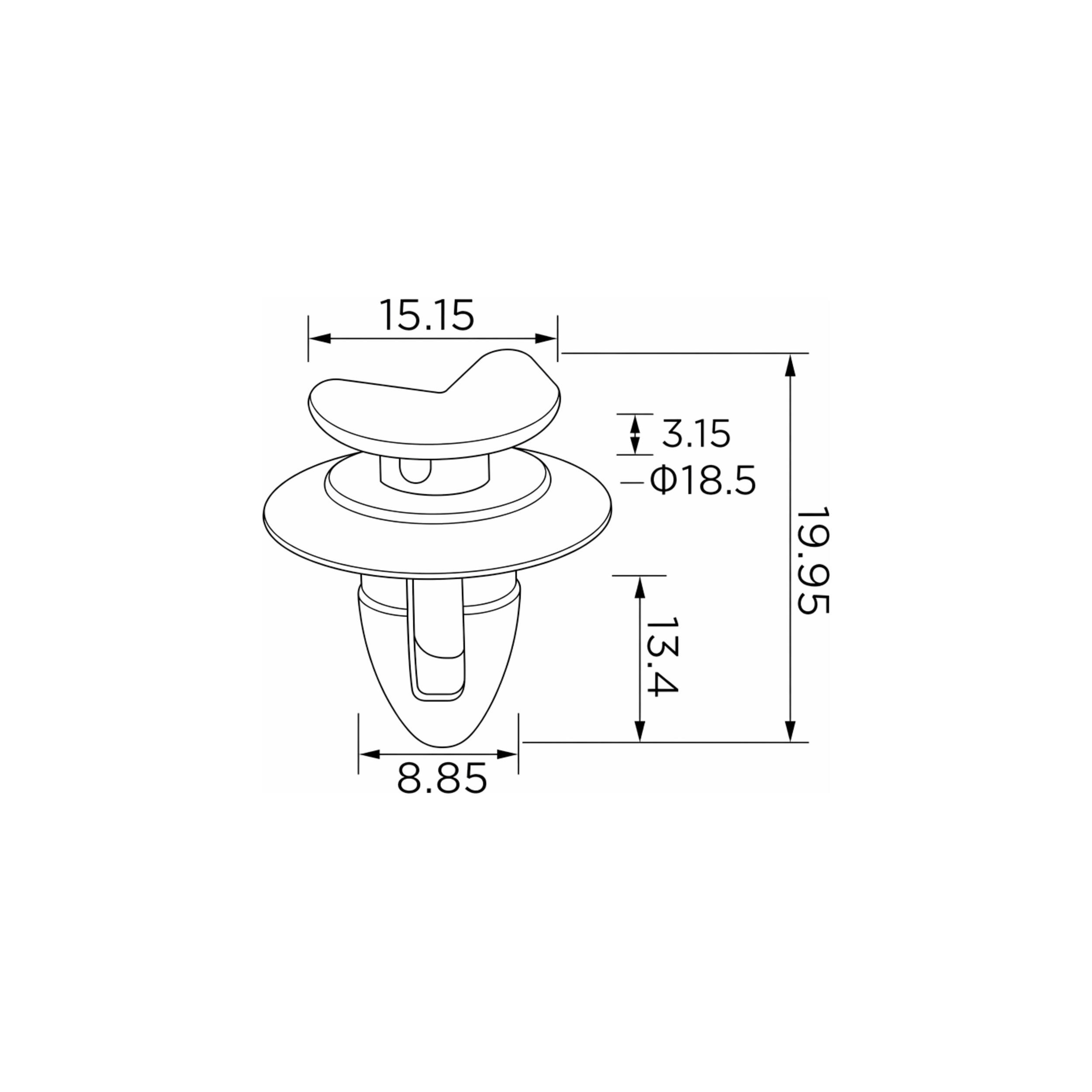 Fästclips – 10-pack – Svart