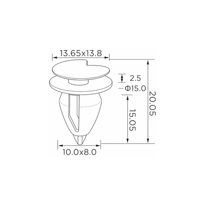 Fästclips Fiat Croma/Grande Punto m.fl. – 10-pack