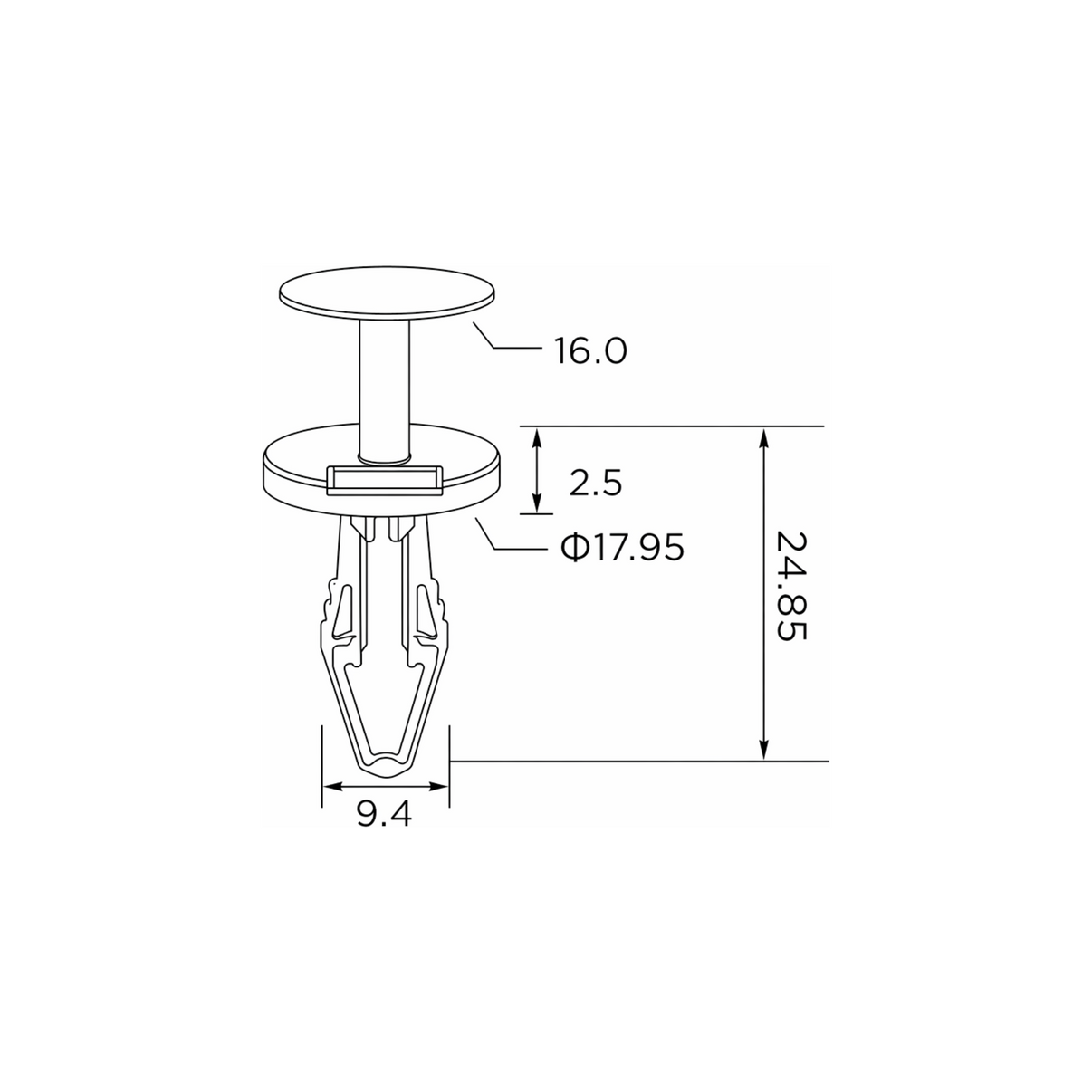 Fästclips – 10-pack – Svart