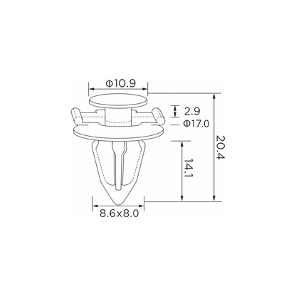 Fästclips Mitsubishi Lancer VII/Lancer – 10-pack