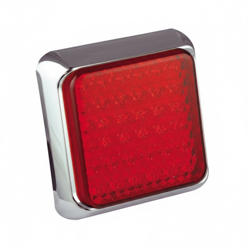 produktbild framifrån visande Baklampa 100CRME Röd – LEA