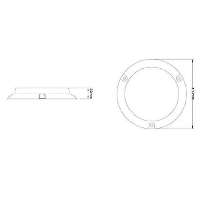 Baklampa 145RME Röd – närbild detaljer | LEA