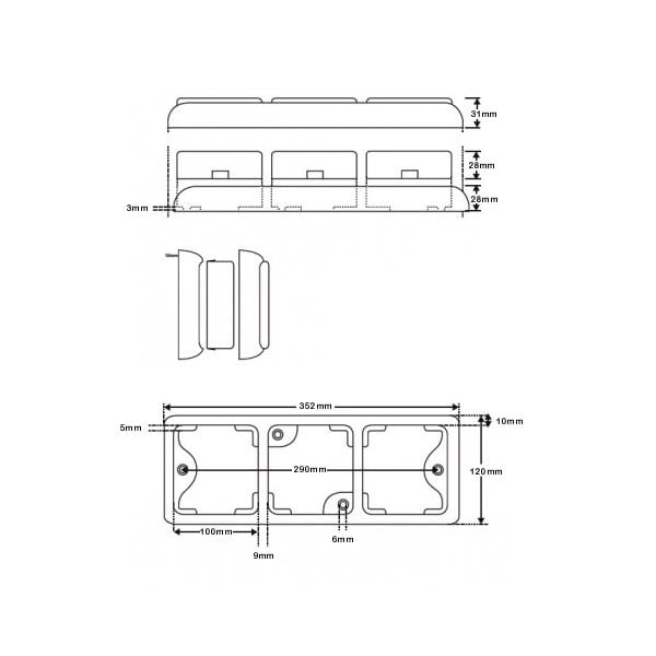 närbild på detaljer och material av Baklampa 100BARRME Röd – LEA