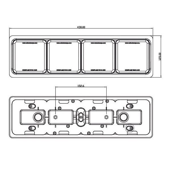närbild på detaljer och material av Baklampa 100BST12WFMRE Röd – LEA