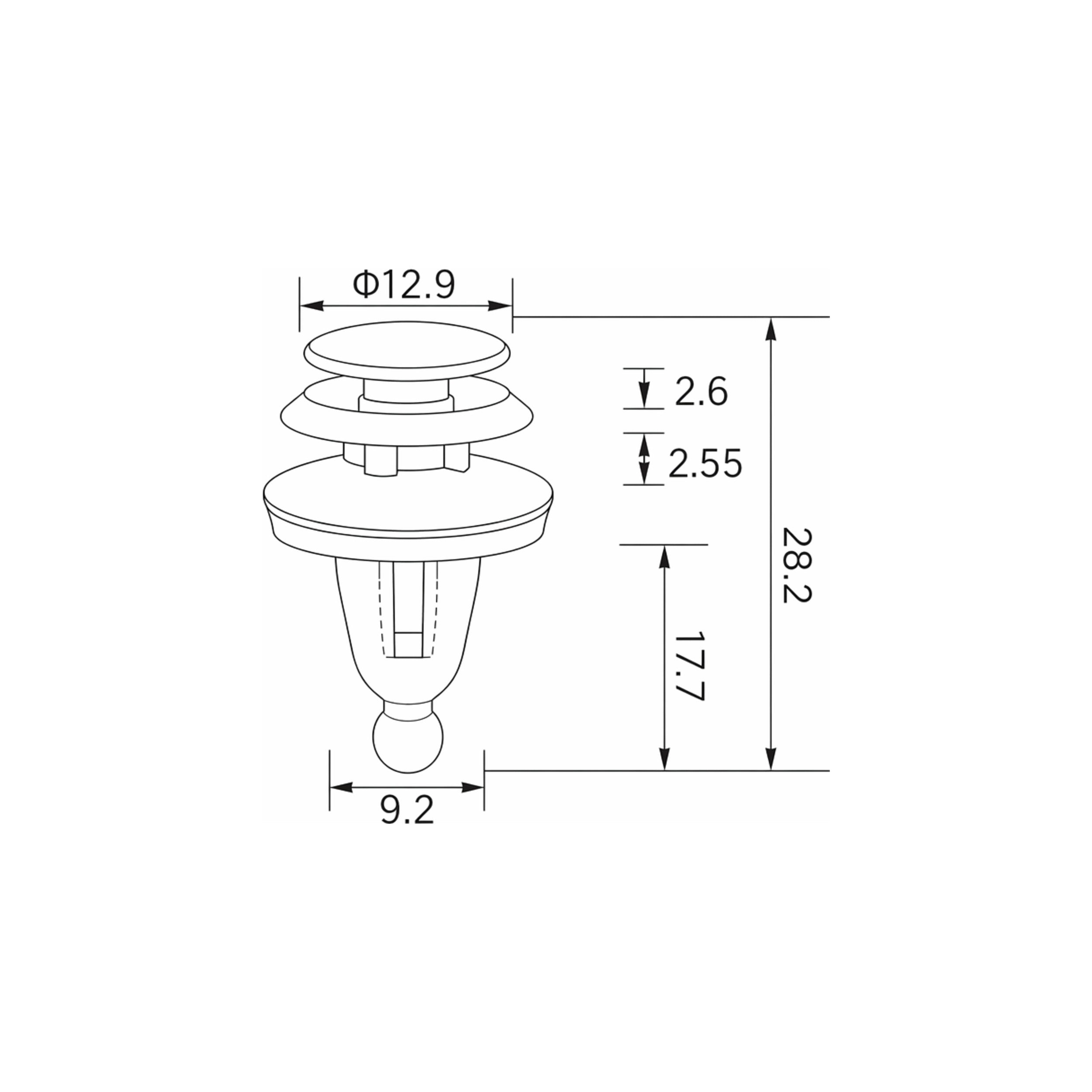 Fästclips Toyota Hilux VI/Mitsubishi Colt V m.fl. – 10-pack