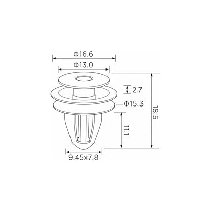 Fästclips Honda Accord V/Accord VI m.fl. – 10-pack