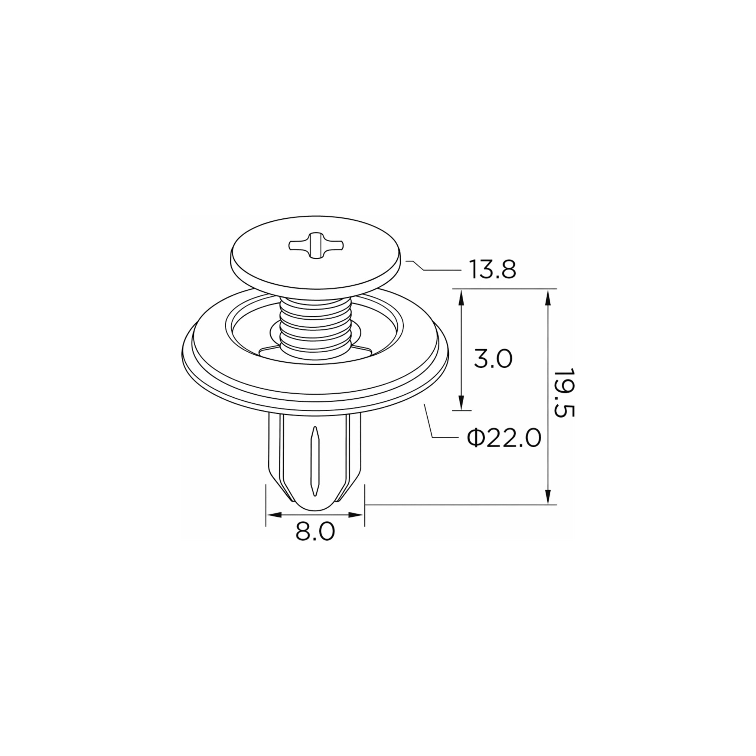 Fästclips Nissan 100NX Coupé/200SX Coupé m.fl. – 10-pack – fäste Stabilt fäste