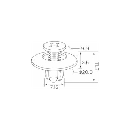 Fästclips Nissan 100NX Coupé/200SX Coupé m.fl. – 10-pack