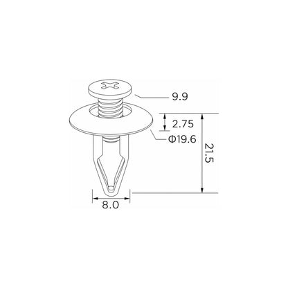 Fästclips Kia Carnival I/Carnival II m.fl. – 10-pack