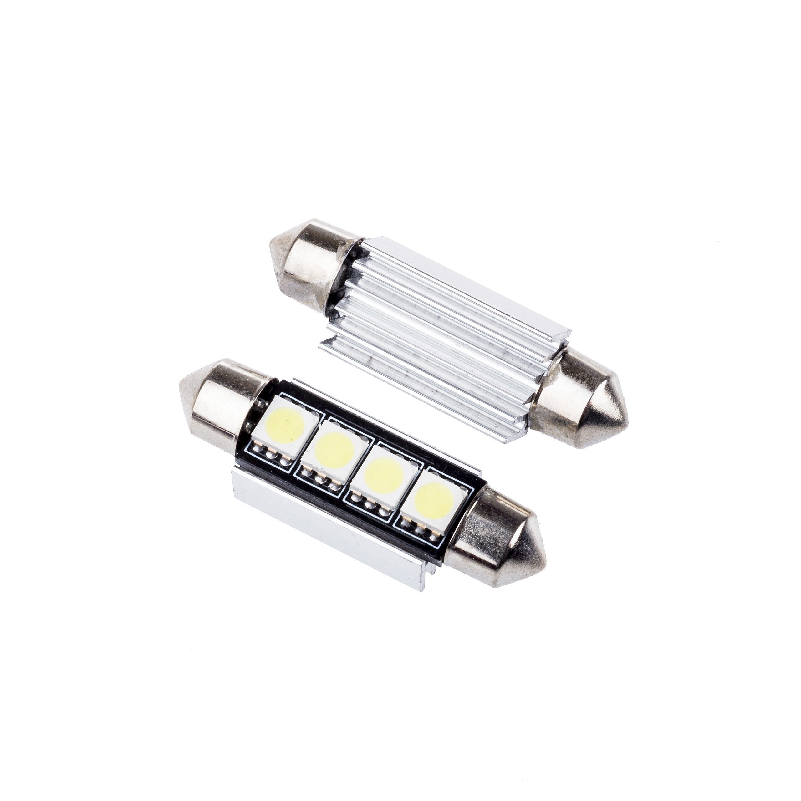 LED-lampa för bil – C10W – SV8.5–8 – 6000K – 4 LED – SMD 5050 – 2-pack