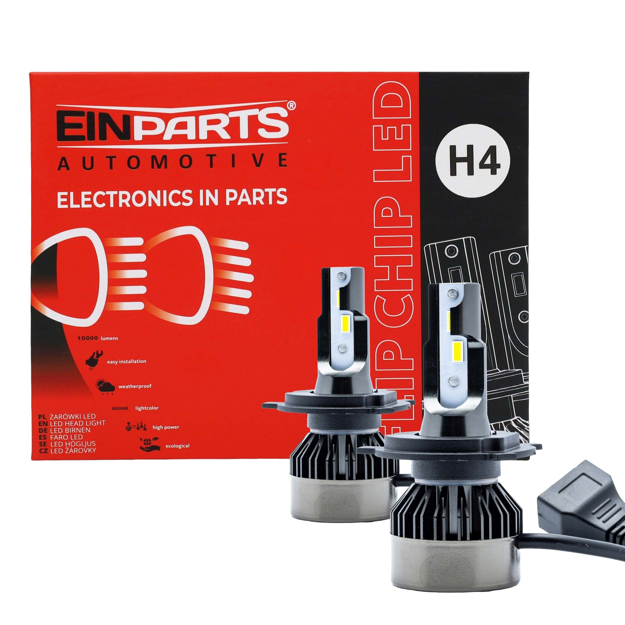 LED-konverteringssats – H4 – 6000K – 9V - 16V – P43t – 2-pack