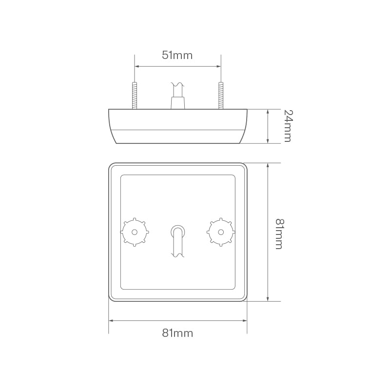 närbild på detaljer och material av Baklampa Broms 81RM – 12/24V (81x81mm) – LEA