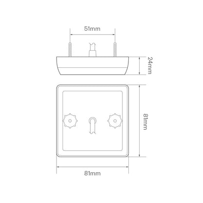 Baklampa Kombi 81STIM – 12/24V (81x81mm) – produktvy från sidan | LEA