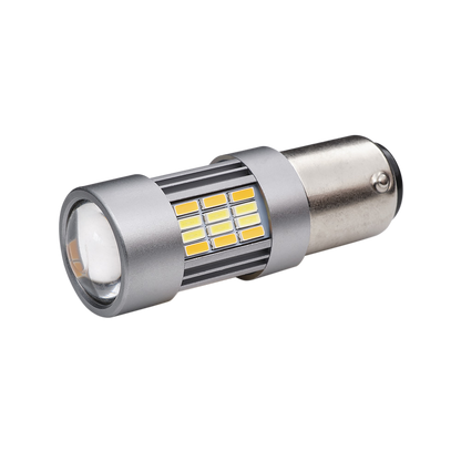 BAY15D – 1157 Switchback Vit/Amber – produktbild framifrån | Xenonkungen