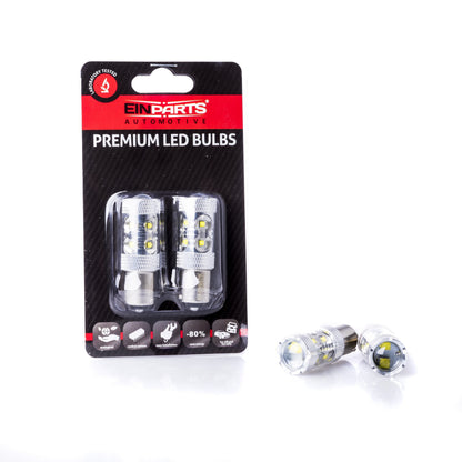 LED-lampa för bil – P21W – BA15S – 6000K – 10 LED – CREE XT-E – 2-pack